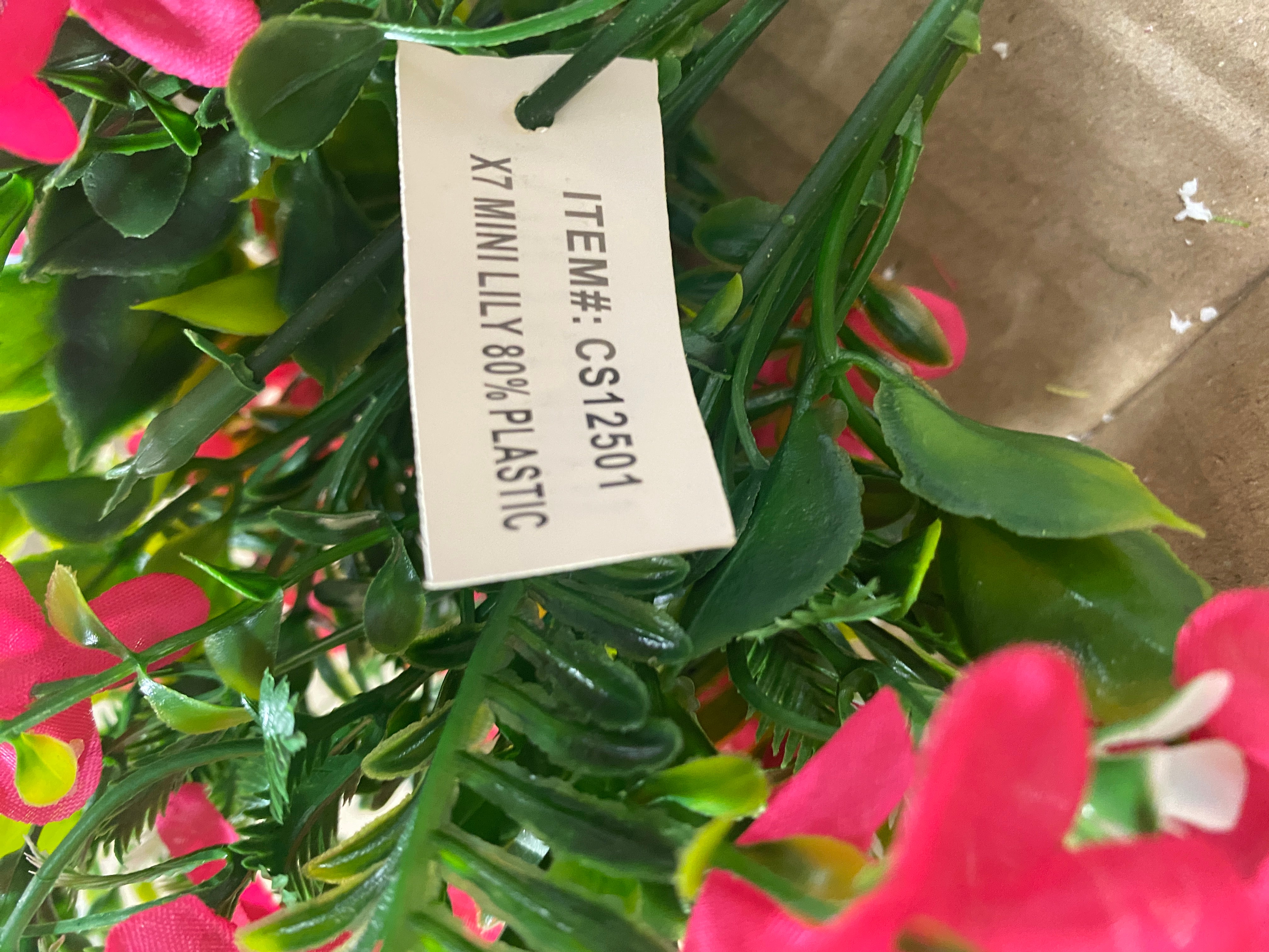 x7 Mini Lily Bush W/Wax Flower - Pink - CS12501PK | Burlap & Bows LLC