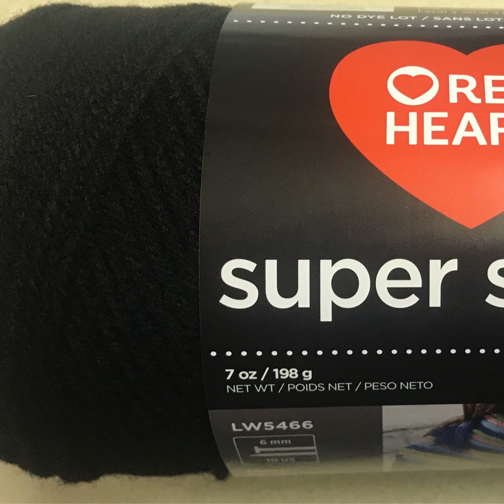 Super Saver - Red Heart Yarn - Black 7oz - E300-312
